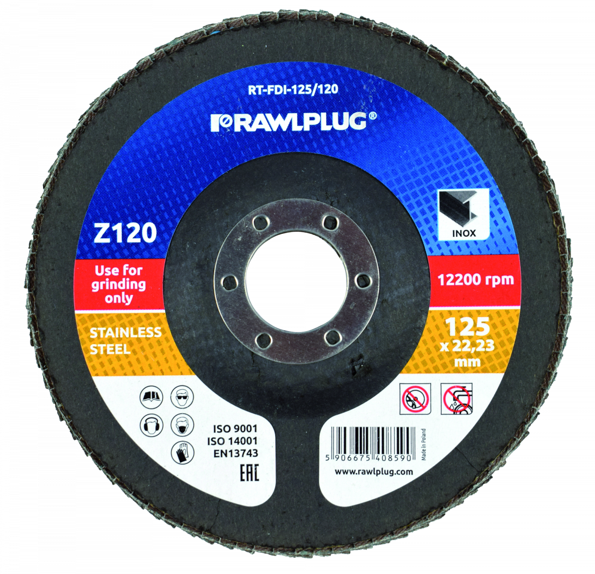 RT-FDI Zirkonium flap discs för rostfritt stål